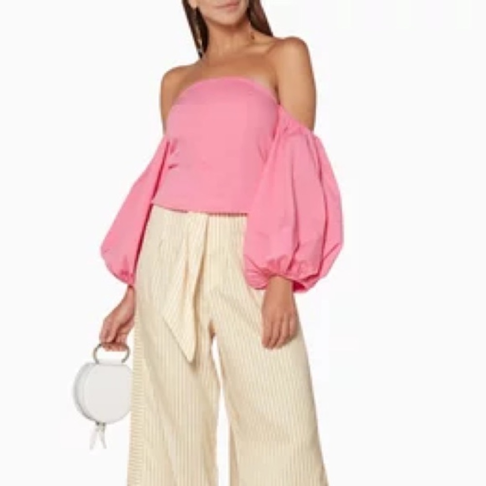 NWT Staud Emma pink off the shoulder top